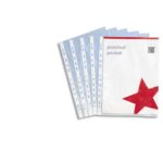 PERGAMY Sachet de 50 pochettes perforées en polypropylène 8/100e grainé, perforation 11 trous