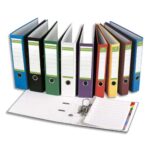 PERGAMY Classeur à levier en papier recyclé intérieur/extérieur. Dos 5cm. Format A4. Coloris Bordeaux