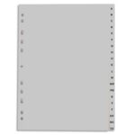 PERGAMY Jeu 20 intercalaires alphabétiques A-Z polypropylène format A4+. Coloris Blanc