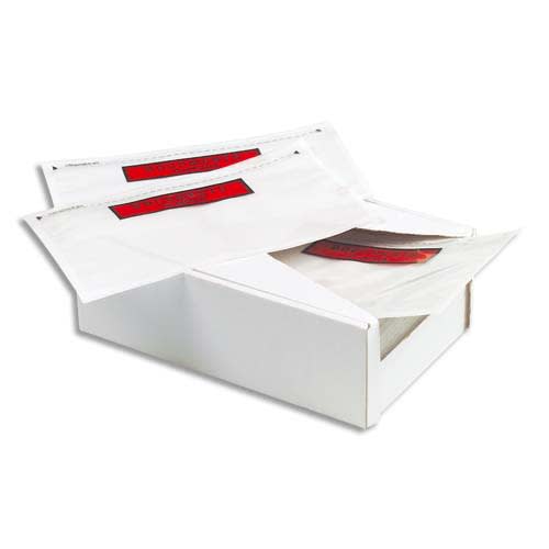 903660_d1-1.jpg Boîte de 250 Pochettes d'expédition document ci-inclus - Format C5 : 225 x 165 mm transparent – Image 1