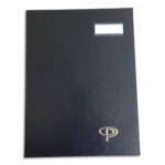 PERGAMY Parapheur 16 compartiments, couverture plastifiée en PVC Noir. Dimensions : 24 x 32 cm.