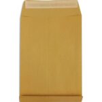 PERGAMY Boîte de 200 pochettes kraft Brun recyclé 120g, 3 soufflets de 3 cm, C4 : 229x324mm. Auto-adhésiv