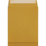 PERGAMY Boîte de 200 pochettes kraft Brun recyclé 120g, 3 soufflets de 3 cm, 26 : 275x365mm. Auto-adhésiv