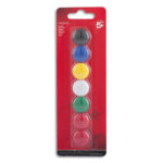 PERGAMY Boîte de 7 aimants 20 mm ronds. Coloris assortis
