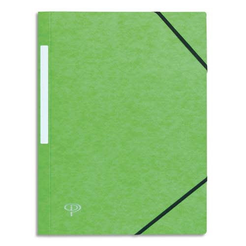 922978_d1.jpg PERGAMY Chemise 3 rabats monobloc à élastique en carte lustrée 5/10e, 390g. Coloris Vert clair. – Image 1