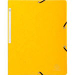 EXACOMPTA Chemise simple à élastique en carte lustrée 355g. Format 24x32cm. Coloris Jaune