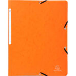 EXACOMPTA Chemise simple à élastique en carte lustrée 355g. Format 24x32cm. Coloris Orange