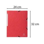 EXACOMPTA Chemise simple à élastique en carte lustrée 355g. Format 24x32cm. Coloris Rouge – Image 2
