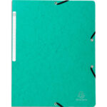 EXACOMPTA Chemise simple à élastique en carte lustrée 355g. Format 24x32cm. Coloris Vert Clair