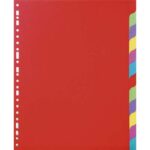 Jeu d'intercalaires 12 positions en carte recyclée 220g. Format A4. Coloris assortis