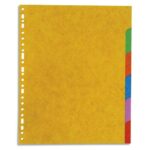 Jeu d'intercalaires 6 positions en carte recyclée 220g. Format A4+. Coloris assortis