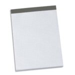 Bloc sans couverture 14,8 x 21 cm A5. 200 pages détachables 56g quadrillées 5x5. Agrafé en-tête