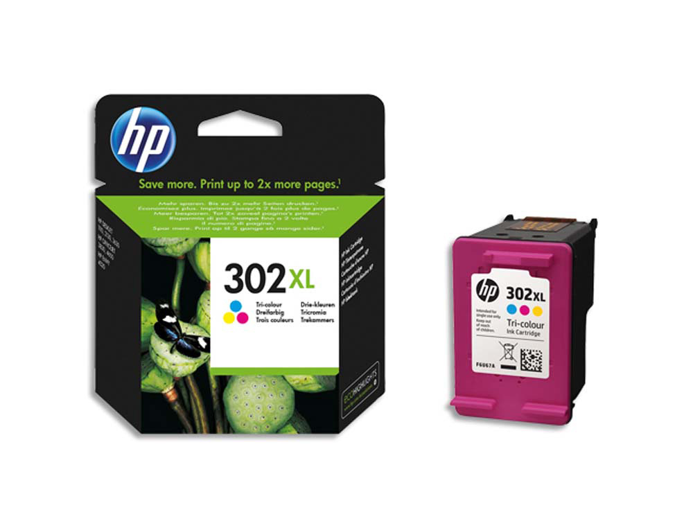 Cartouche d'encre original hp 302xl 330 p cyan/magenta/jaune pack 3 couleur