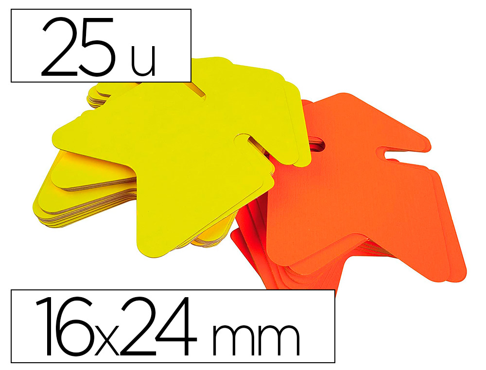 Étiquette apli agipa carton éclaté non effaçable 16x24mm jaune/orange fluo paquet 25 unités