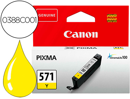 Cartouche d'encre original canon cli-571 125 p jaune