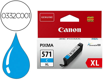 Cartouche d'encre original canon cli-571xl 11 ml cyan