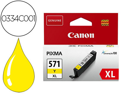 Cartouche d'encre original canon cli-571xl 11 ml jaune