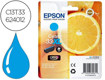 Cartouche d'encre original epson t3362xl cyan