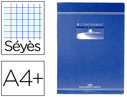Cahier agrafé oxford openflex a4+ 24x32cm 96 pages 90g séyès lot 7 unités carton 5 lots