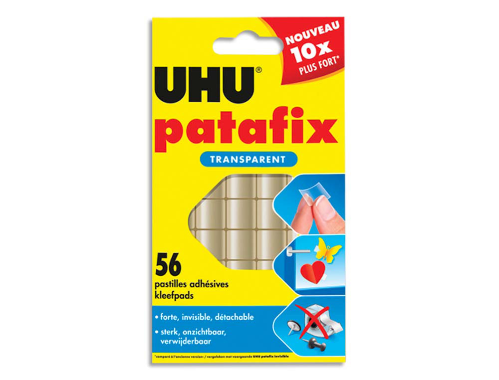 Pastille adhésive uhu patafix invisible fixation forte      propre et détachable blister  56u lot 30 blister