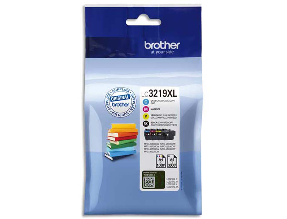 Cartouche d'encre original brother lc3219xl 3000 p noir/cyan/magenta/jaune pack 4 couleur