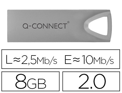 Clé usb q-connect 2.0 premium 8gb vitesse lecture 10mb/s écriture 2.5mb/s