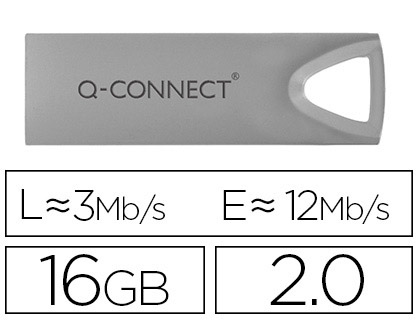 Clé usb q-connect 2.0 premium 16gb vitesse lecture 12mb/s écriture 3mb/s