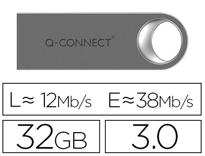 Clé usb q-connect 3.0 premium 32gb vitesse lecture 38mb/s écriture 12mb/s