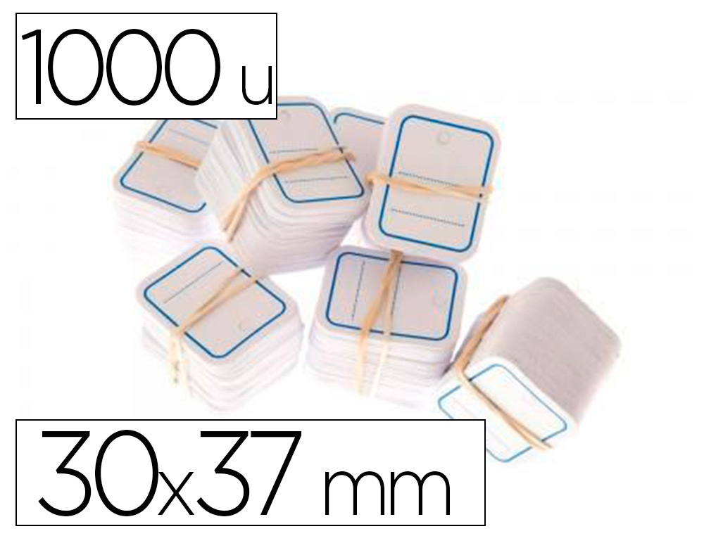 Étiquettes apli-agipa textiles perforées 224g       cadres et lignes bleus        30x37mm boîte de 1000u