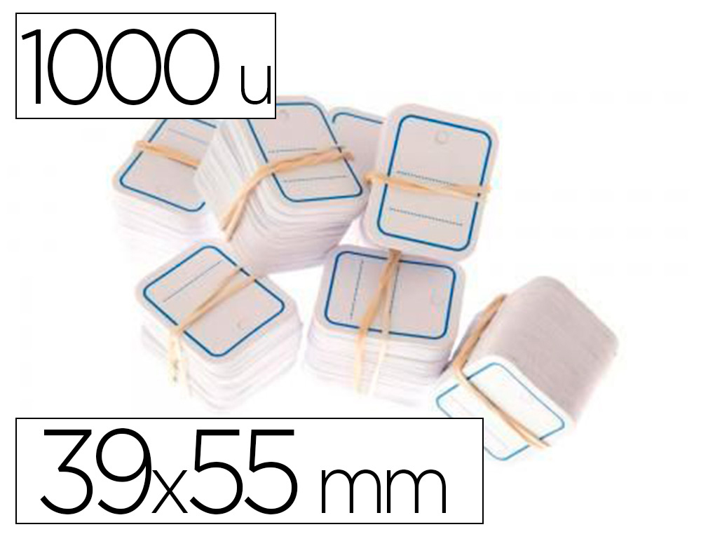 Étiquettes apli-agipa textiles perforées 224g       cadres et lignes bleus        39x55mm boîte de 1000u