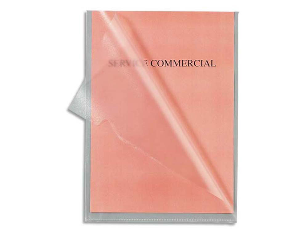 Pochette coin elba polypropylène grainé transparent 12/100e a4 capacité 25f incolore sachet 10 unités