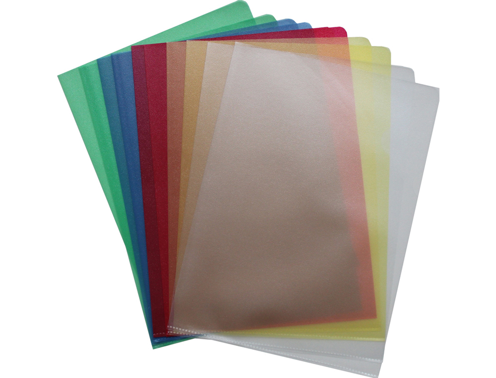 Pochette coin elba polypropylène grainé transparent 12/100e a4 capacité 25f coloris assortis boîte 100 unités