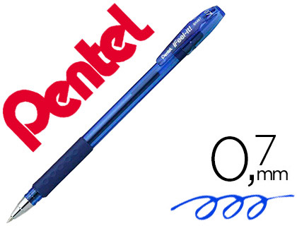Stylo-bille pentel feel- it écriture moyenne pointe 0.7mm encre coloris bleu