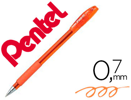 Stylo-bille pentel feel-it écriture moyenne pointe 0.7mm encre coloris orange
