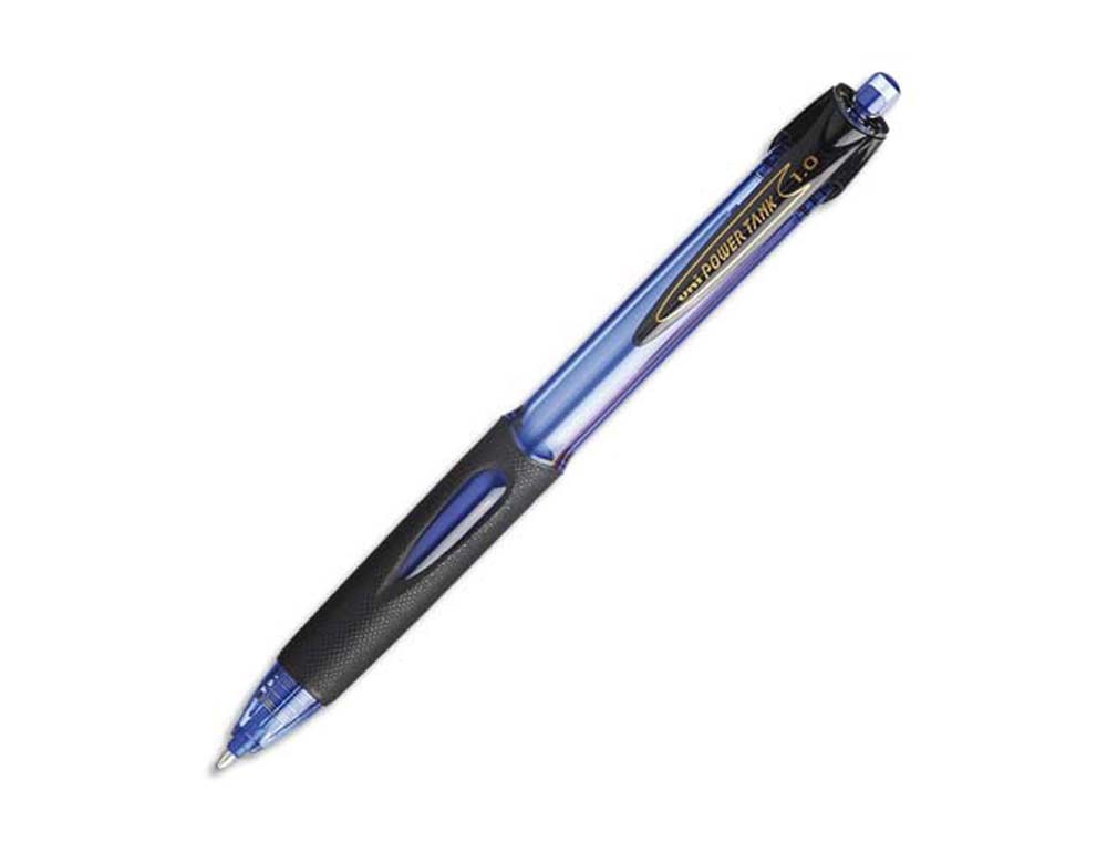 Stylo-bille uniball powertank rétractable écriture moyenne encre coloris bleu