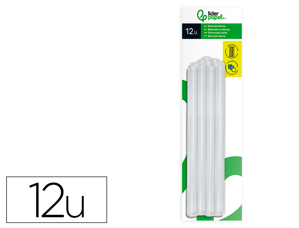 Bâton de colle liderpapel 7x200mm blister de 12 unités