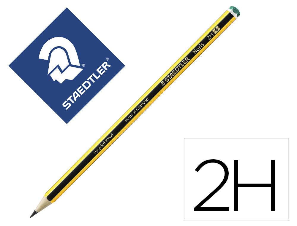 Crayon graphite staedtler noris 120 2h hexagonal mine 2mm très résistante