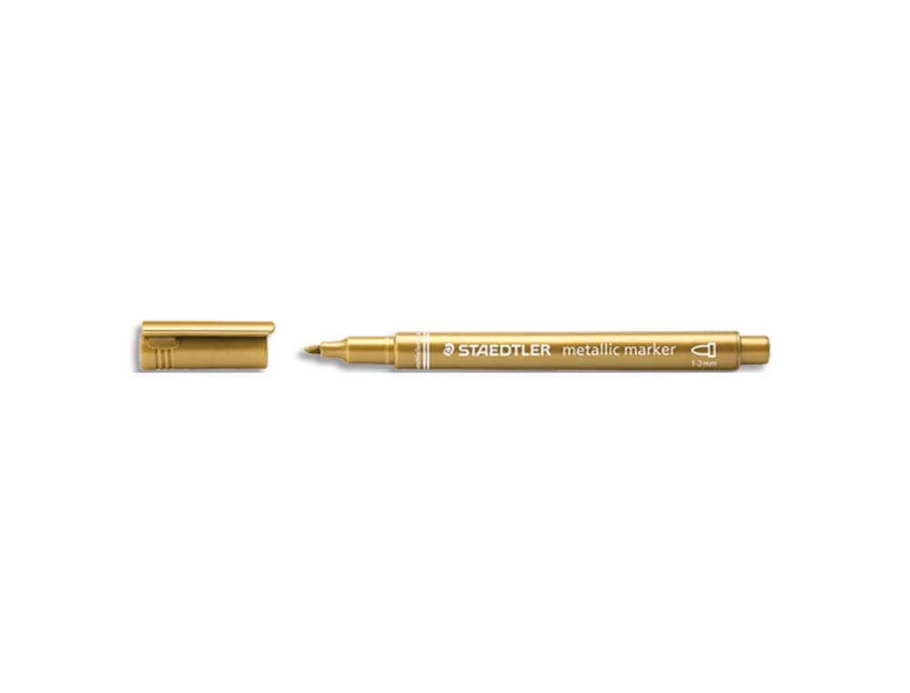 Marqueur staedtler encre métallique base eau effaçable pointe ogive trace 1,2mm coloris or