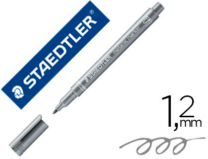 Marqueur staedtler encre métallique base eau effaçable pointe ogive tracé 1,2mm coloris argent