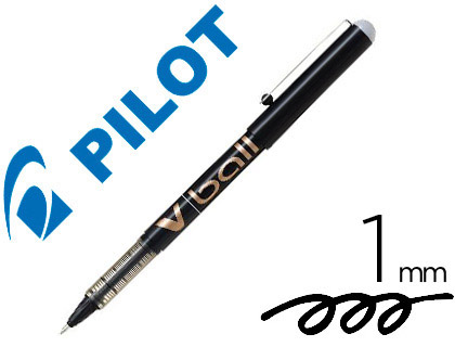 Roller pilot vball 1.0 écriture 0.7mm encre liquide niveau visible pointe conique 1mm clip métal coloris noir