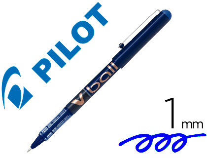 Roller pilot vball 1.0 écriture 0.7mm encre liquide niveau visible pointe conique 1mm clip métal coloris bleu
