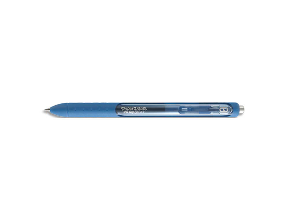 Stylo-bille paper mate inkjoy gel rétractable écriture moyenne 0.7mm encre douce grip coloris bleu