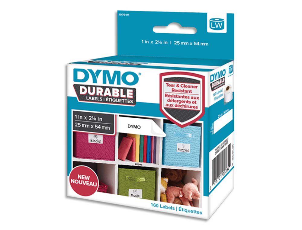 Rouleau étiquettes dymo label writer 25x54mm 160 étiquettes support polypropylène blanc