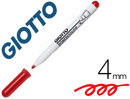 Marqueur giotto robercolor effaçable tableau blanc pointe medium ogive 4 mm coloris rouge
