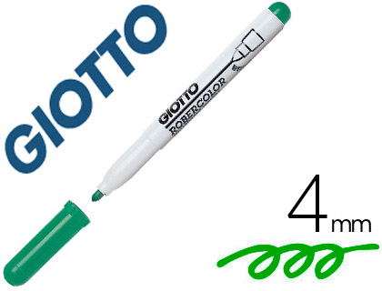 Marqueur giotto robercolor effaçable tableau blanc pointe medium ogive 4 mm coloris vert