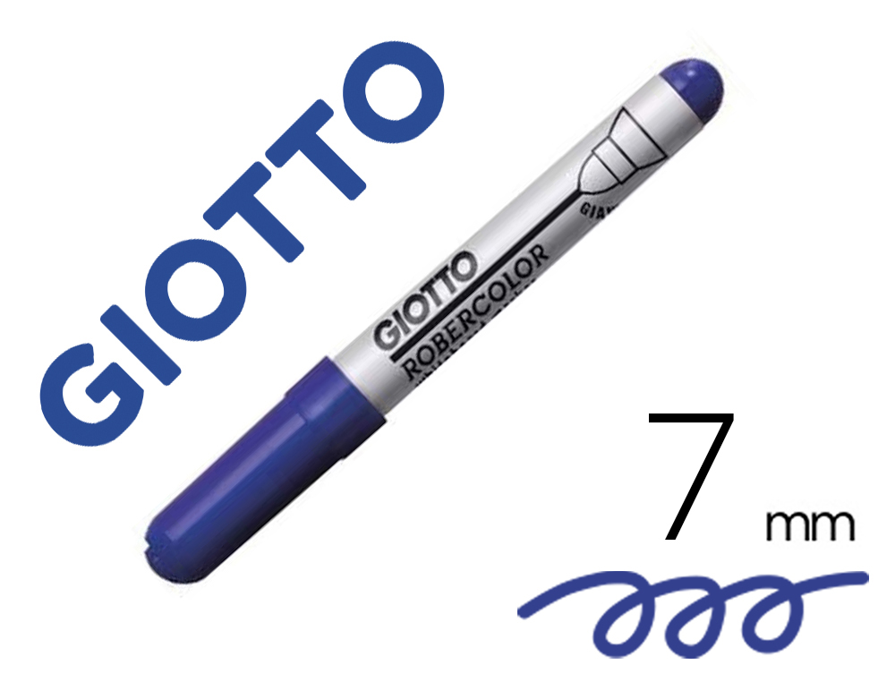Marqueur giotto robercolor tableau blanc pointe maxi ogive 7 mm encre effaçable coloris bleu