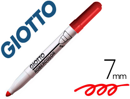 Marqueur giotto robercolor effaçable tableau blanc pointe maxi ogive 7 mm coloris rouge