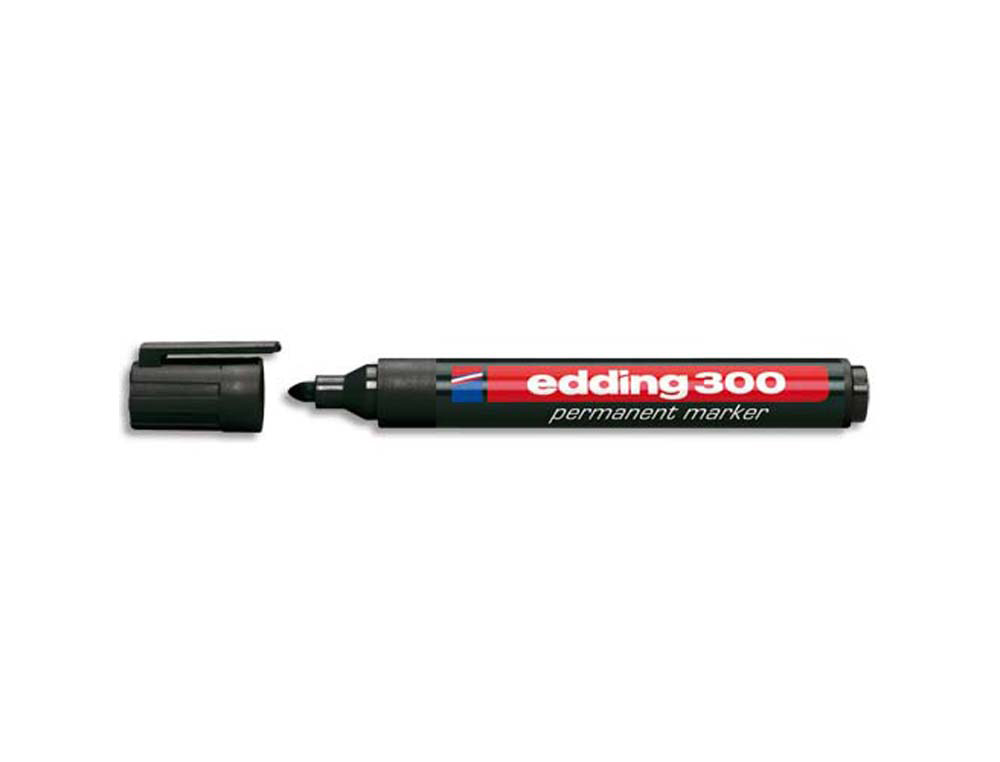 Marqueur edding permanent e300 pointe ogive tracé 1.5/3mm corps plastique coloris noir