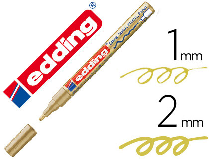 Marqueur edding permanent peinture e751 pointe fine 1/2mm encre laquée opaque tous supports résistant chaleur or
