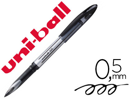 Roller uniball air encre liquide résistante pointe moyenne tracé 0.5mm coloris noir